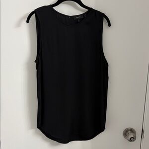 Theory Black Bringam Silk Stretch Top / Blouse, size large